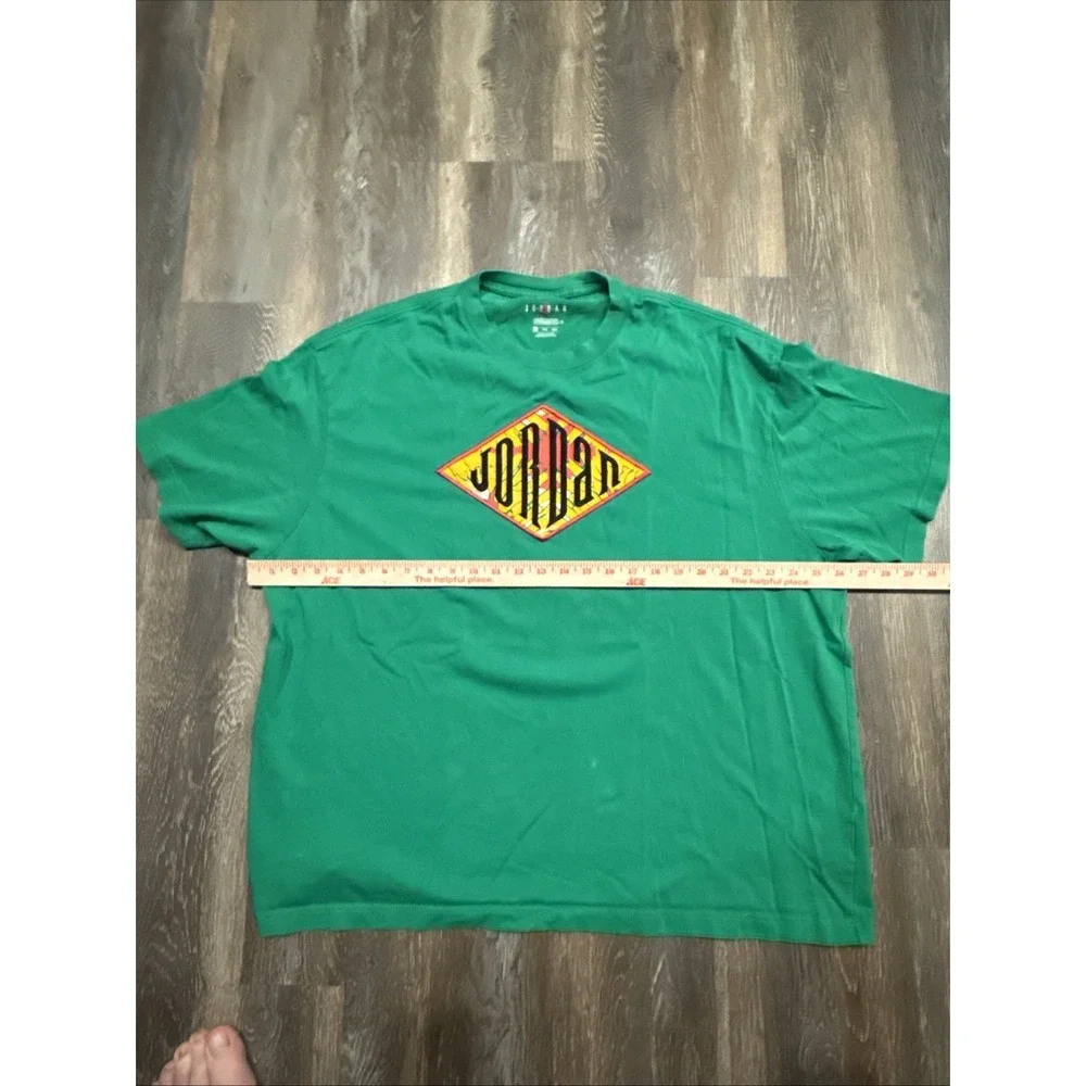 Air Jordan Shirt Mens XXL Embroidered Print Logo Short Sleeve Green See Pics